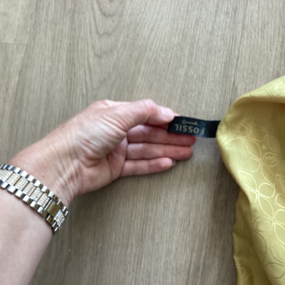 Fossil laser cut yellow leather handbag purse medium size - Picture 10 of 14